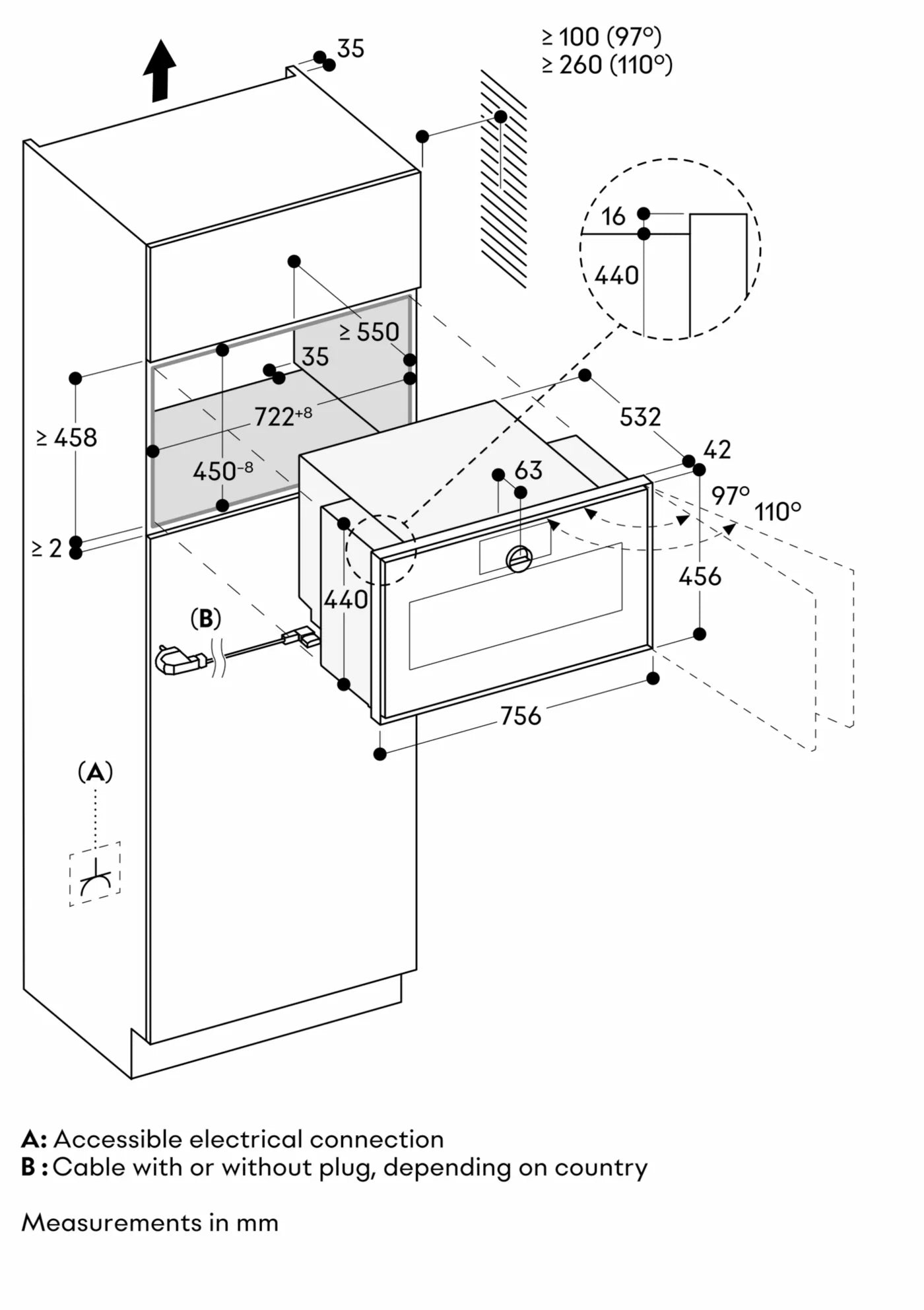 Gaggenau Expressive Series GM481120 76cm Wide Stainless Steel Built-In Combination Microwave Oven – Left Hand Hinge