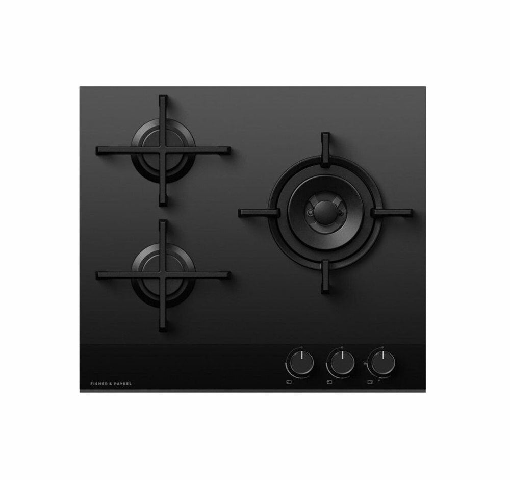 Fisher & Paykel Series 9 CG603DNGGB4 600mm Wide 'Gas on Glass' 3 Burner, Minimal Style