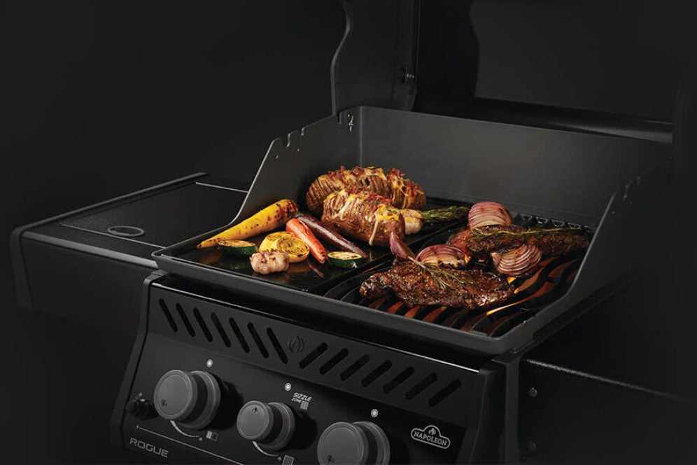 Napoleon Cast Iron Reversible Griddle | Fits Rogue 365 525 | Smooth and Corrugated Grill Plate | BBQ Griddle UK | Caterbitz