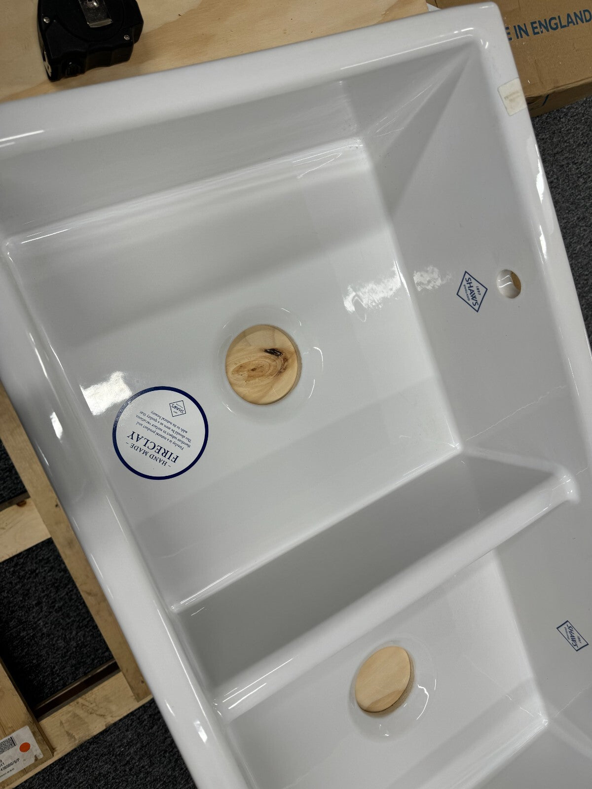 NEW Shaws Of Darwen SCSH900WH Double Bowl Kitchen Sink Basin white BR604