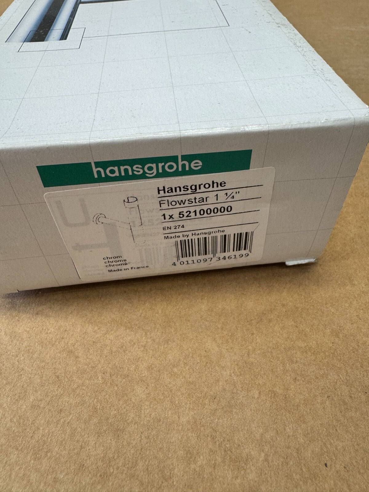 NEW Hansgrohe bathroom Bottle Trap Flowstar cover Chrome 52100000 BR734
