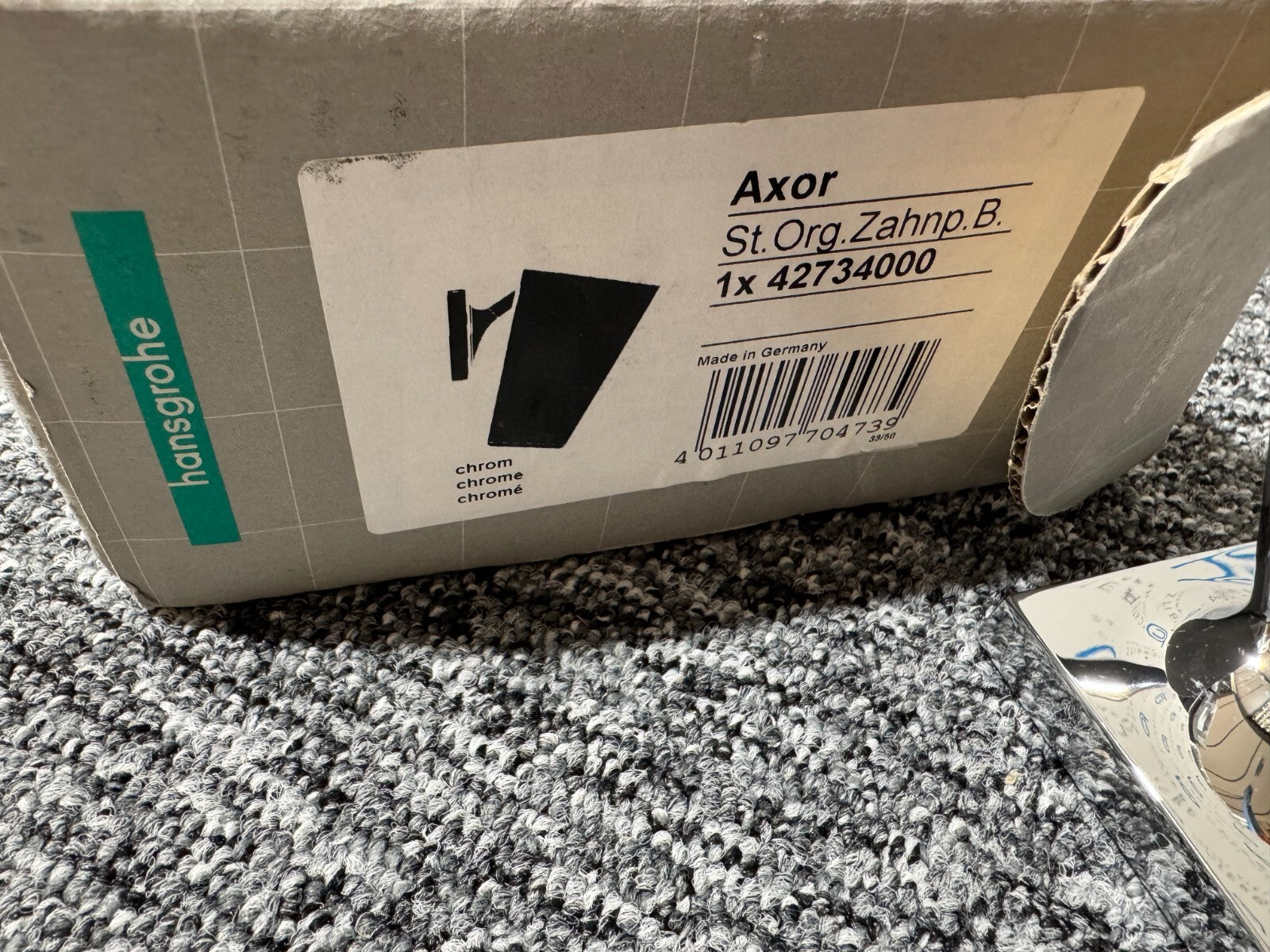 NEW Axor Hansgrohe 42734000 St Organic Toothbrush Holder Stand Chrome BR884