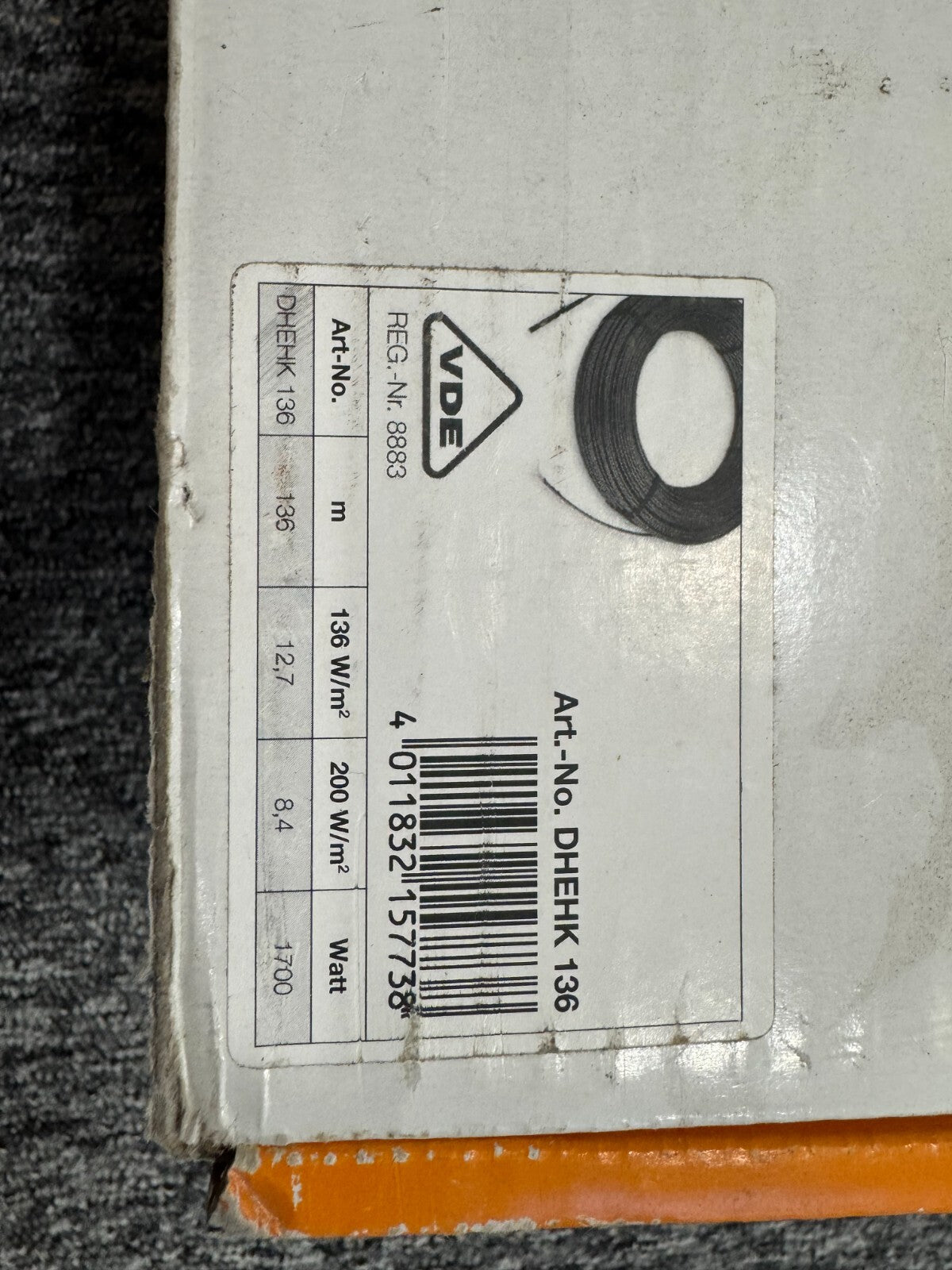 NEW Schluter DHEHK 136 DITRA HEAT E HK Underfloor Heating Cable BR2008