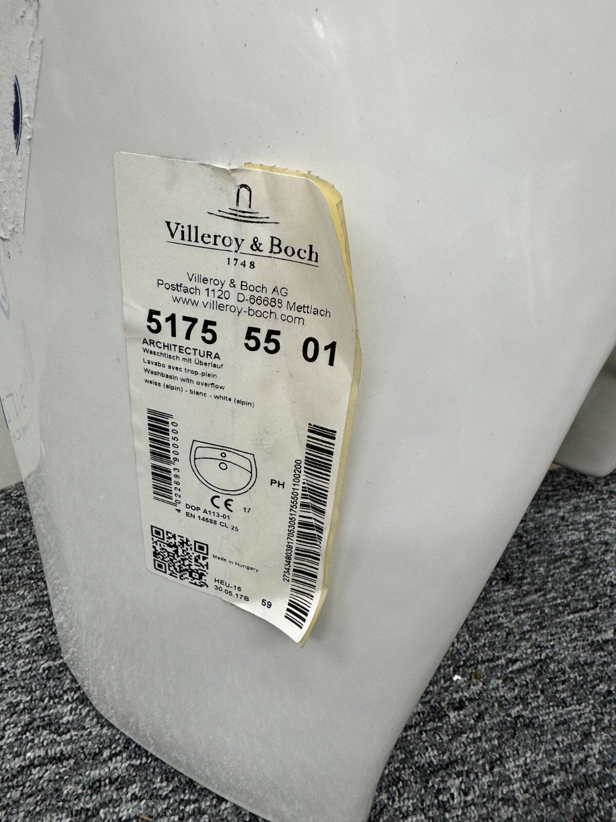 NEW Villeroy & Boch 5175 55 01 white Bathroom Sink Basin BR773
