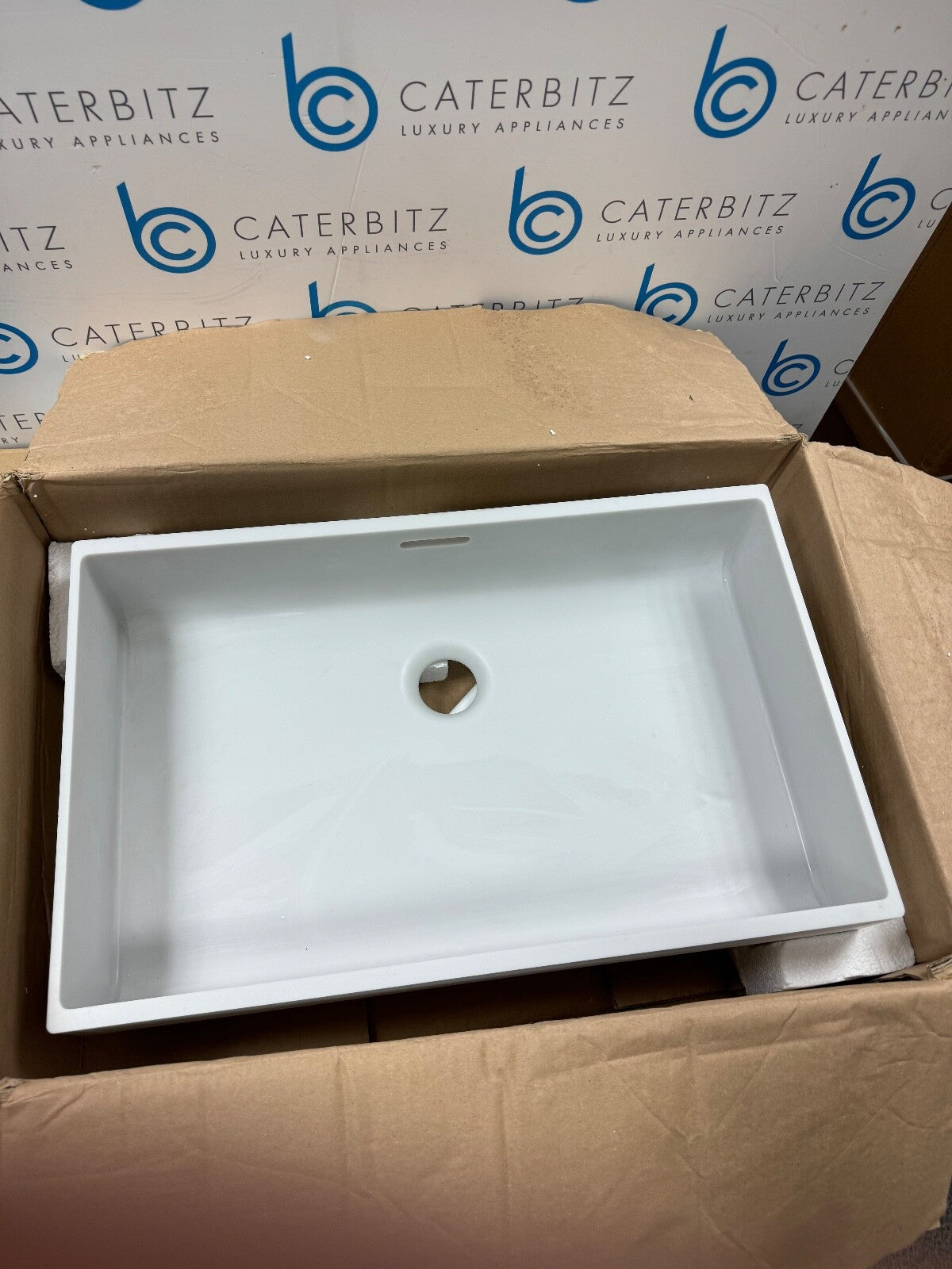 unused CD UK Primo Classic Rectangle Basin Pearl Grey Corian 500 x 300 sink
