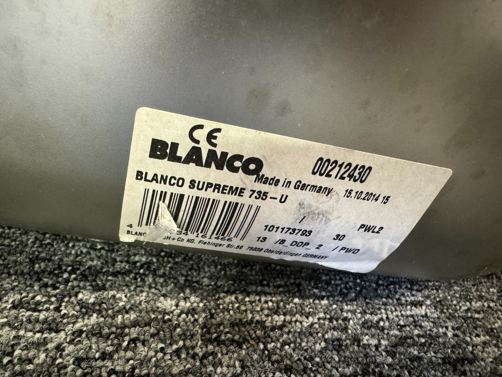 New UNUSED Blanco Supreme 735 - U Stainless Steel double basin bowl kitchen sink