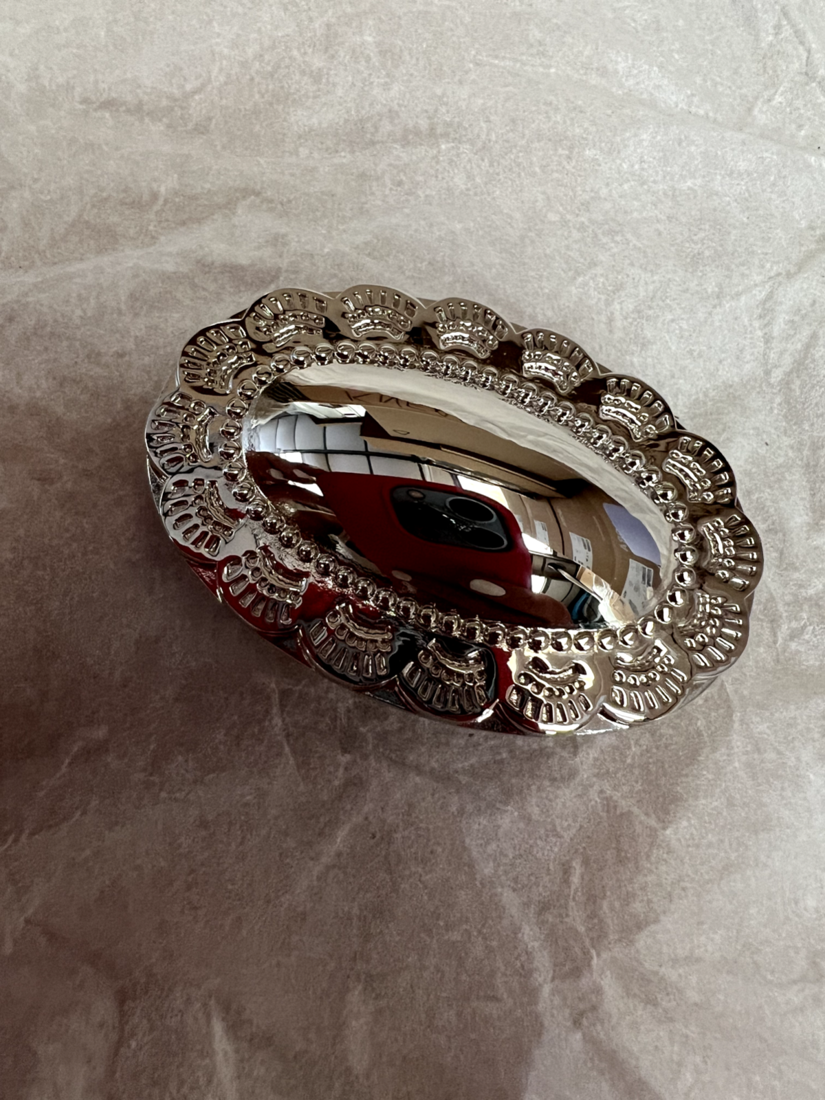 New Silver plated Dainty Cabinetry Hardware Pull Knob Handle Chrome Vintage