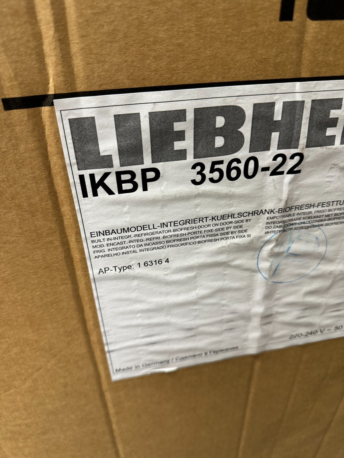 New Liebherr IKBP 3560 Built In Integrated Fridge Refrigerator Appliance BR403
