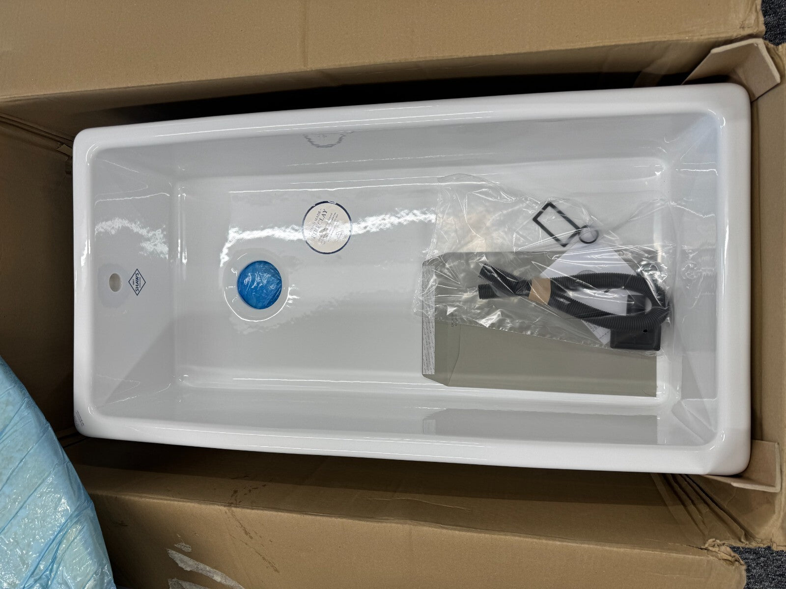 NEW Shaws Of Darwen SCBU101WH Single bowl 100cm sink white BR2190