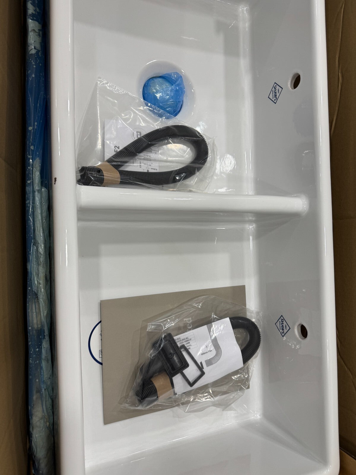 New Shaws Of Darwen SCSH101WH Kitchen double basin sink White BR2239