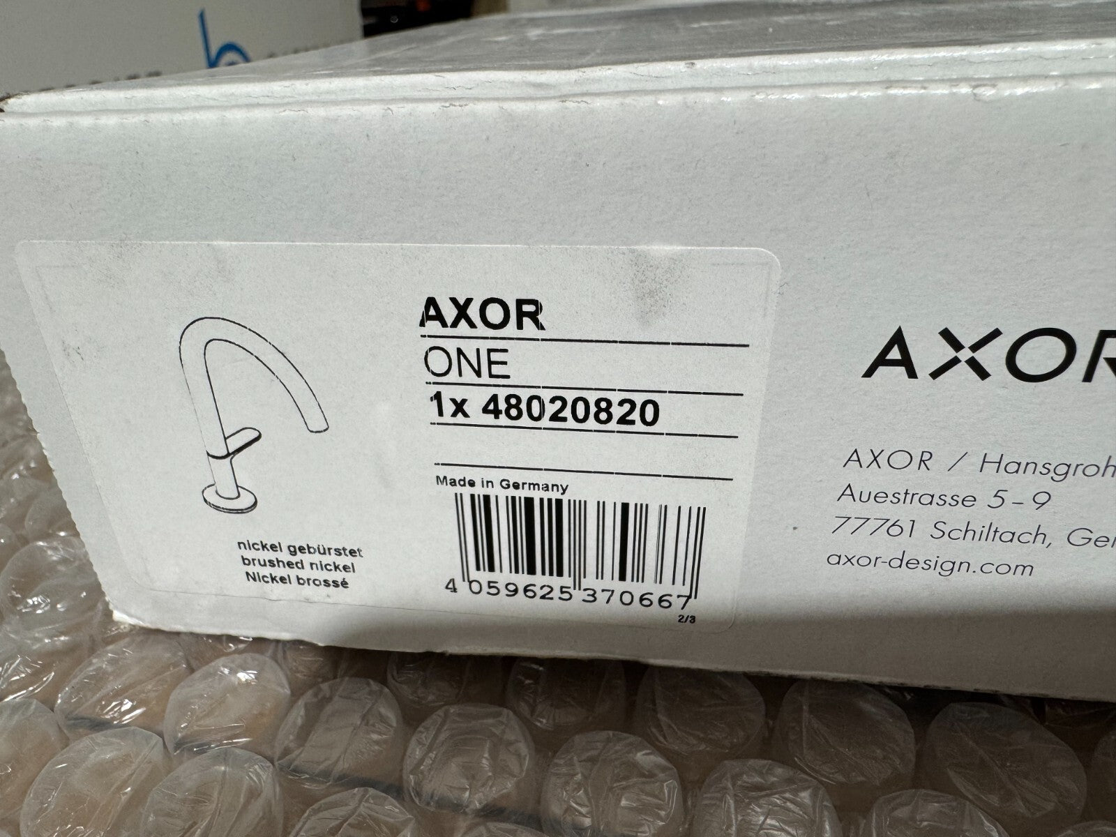NEW AXOR Hansgrohe 48020820 One Basin mixer Tap & Waste Nickel BR900