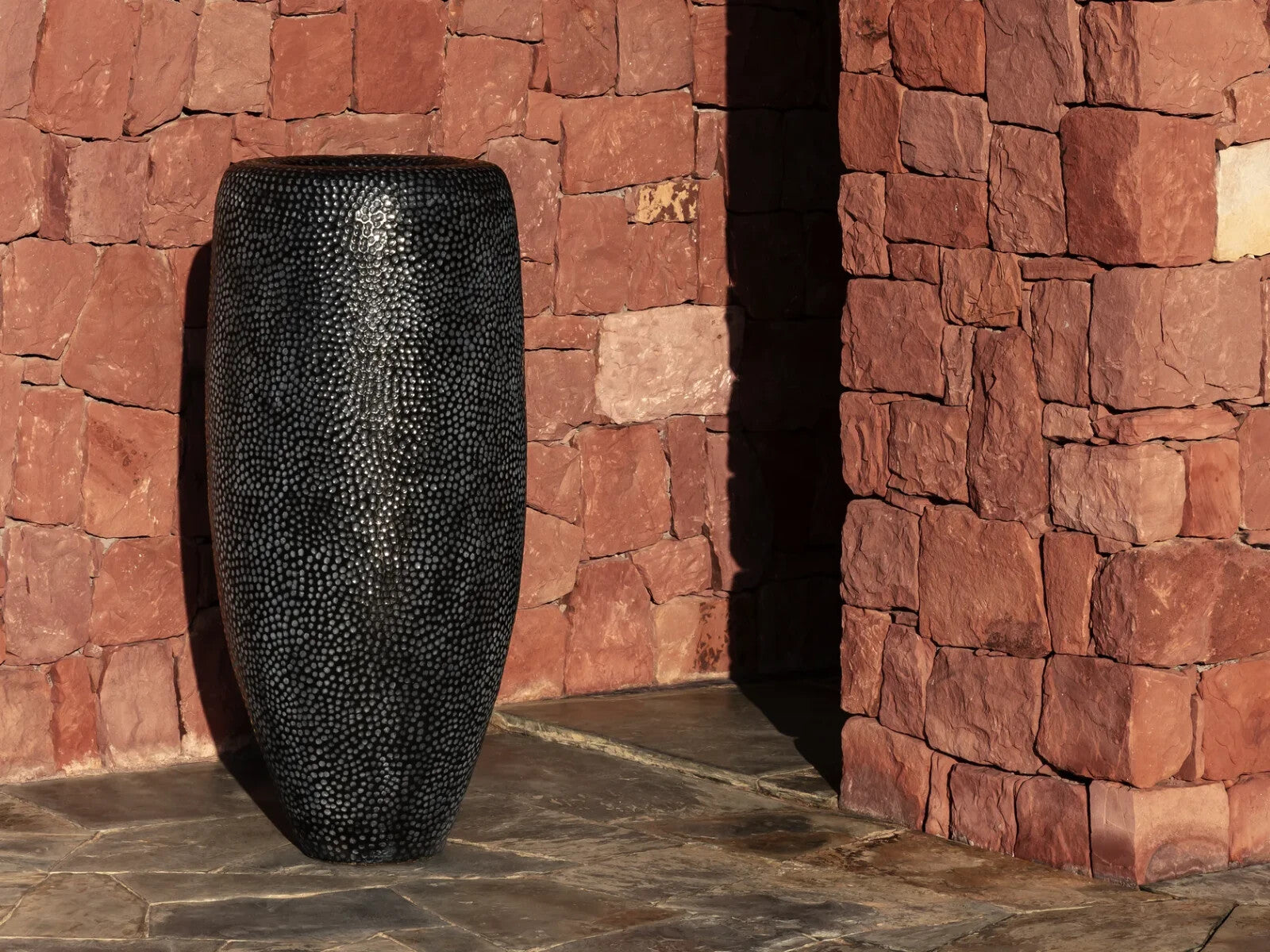 Ex Display BATUR TBV120 High handmade terracotta garden vase Pot By DOMANI