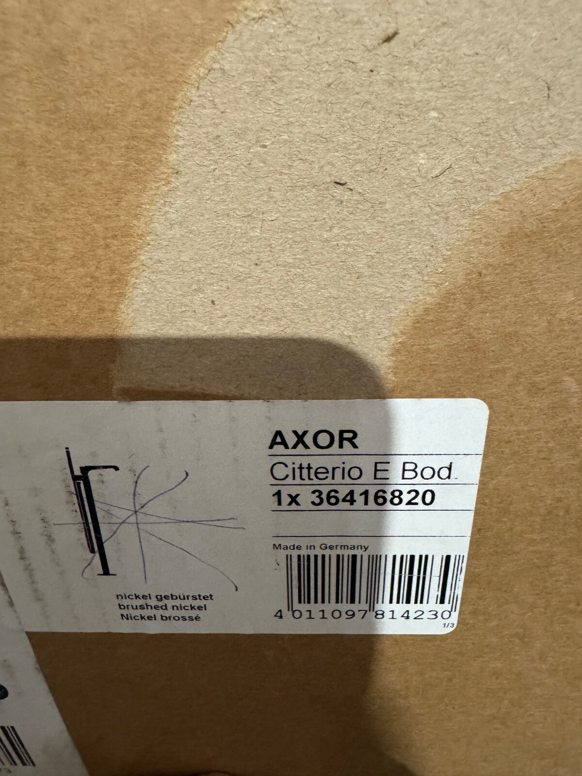 NEW AXOR Hansgrohe bath mixer Axor Citterio E 36416820 Brushed Nickel Tap BR944