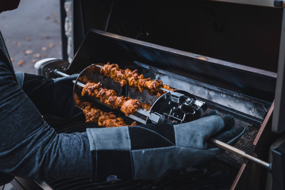 Napoleon Rotisserie Shish-Kebab Wheel | Rotisserie Skewer Set | Shish-Kebab Rotisserie Accessory | Stainless Steel Kebab Skewers | Caterbitz UK