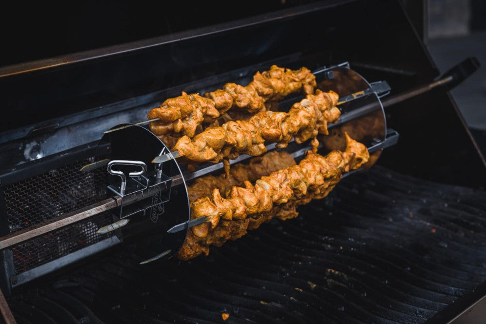 Napoleon Rotisserie Shish-Kebab Wheel | Rotisserie Skewer Set | Shish-Kebab Rotisserie Accessory | Stainless Steel Kebab Skewers | Caterbitz UK