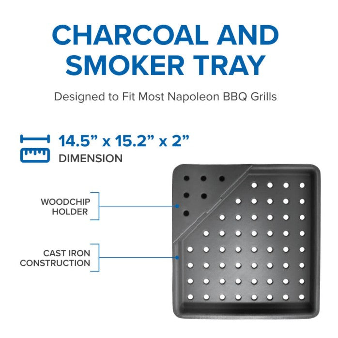 Napoleon Cast Iron Charcoal and Smoker Tray for Gas Grills