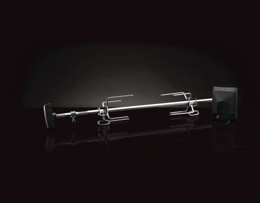 Heavy Duty Rotisserie | Freestyle BBQ Grill Accessory | Stainless Steel Rotisserie Rod | Commercial Meat Forks | Counterweight Assembly | Caterbitz UK