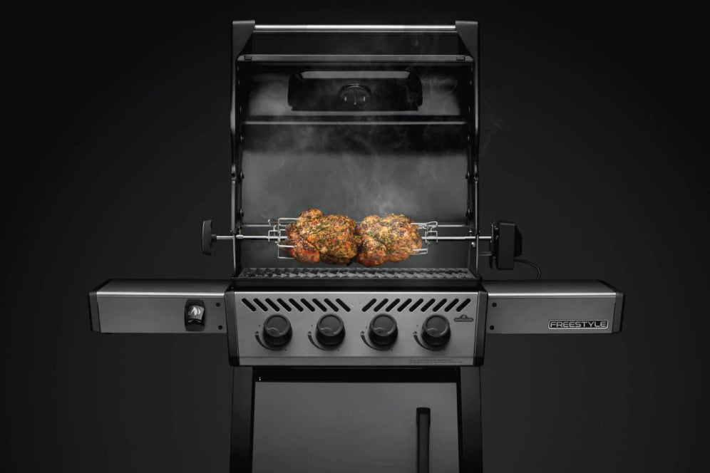 Heavy Duty Rotisserie | Freestyle BBQ Grill Accessory | Stainless Steel Rotisserie Rod | Commercial Meat Forks | Counterweight Assembly | Caterbitz UK