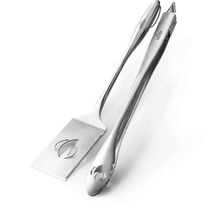 Stainless Steel 2 Piece Toolset | BBQ Spatula & Tongs | Napoleon BBQ Tools | Grill Accessories | Caterbitz UK