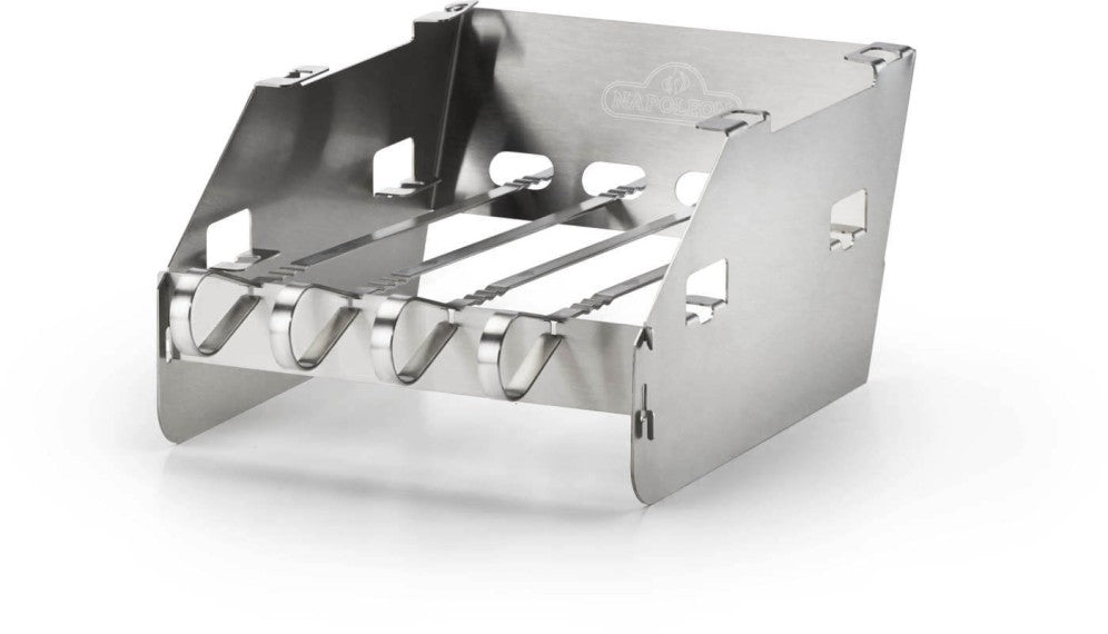 Napoleon Small Side Burner Windshield | Skewer Rack | Stainless Steel Grill Accessory | 4 Skewers Included | Wind Protection UK | Caterbitz