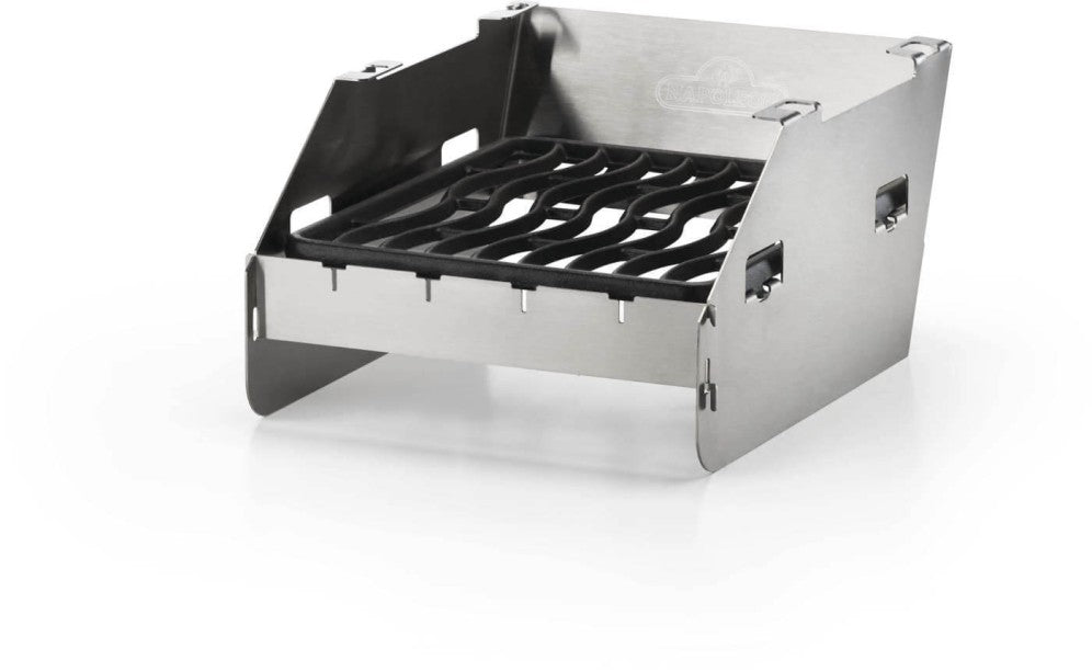 Napoleon Small Side Burner Windshield | Skewer Rack | Stainless Steel Grill Accessory | 4 Skewers Included | Wind Protection UK | Caterbitz