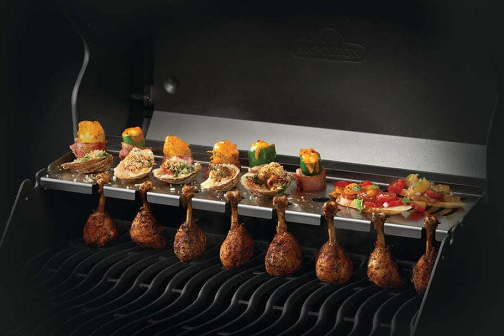 Napoleon Multifunctional Warming Rack | Rogue® 425 Compatible | Stainless Steel Grilling Rack | Warming Station for Appetizers UK | Caterbitz