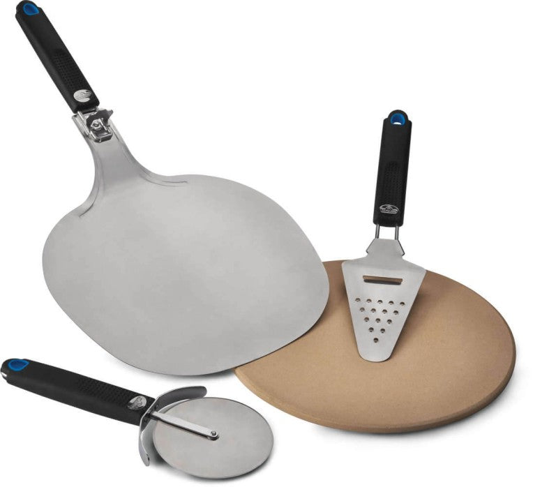 Napoleon Pizza Lover's Starter Kit | 14 Inch Pizza Stone | Stainless Steel Pizza Peel | Pizza Wheel Cutter | Cheese Grater Slicer | Caterbitz UK