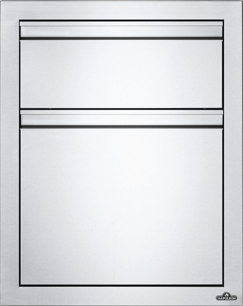 Napoleon 18 x 24 Double Drawer Waste and Recycling Bin Outdoor Cabinet