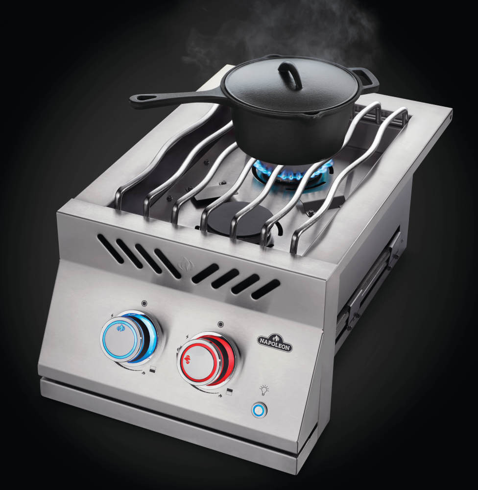 Built-In 700 Series Inline Dual Range Top Burner | Stainless Steel Side Burner | Drop-In Gas Burner | Outdoor Kitchen Accessory | Premium Gas Burner UK | Caterbitz