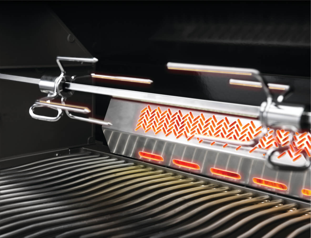 Built-in Prestige PRO 665 RB | 5 Burner Natural Gas Grill | Infrared Rear Burner | WAVE Stainless Steel Grids | Caterbitz UK