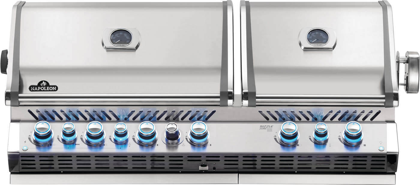Built-in Prestige PRO 825 RBI | 6 Burner Gas Grill | Infrared Rear & Bottom Burners | WAVE Stainless Steel Grids | Caterbitz UK