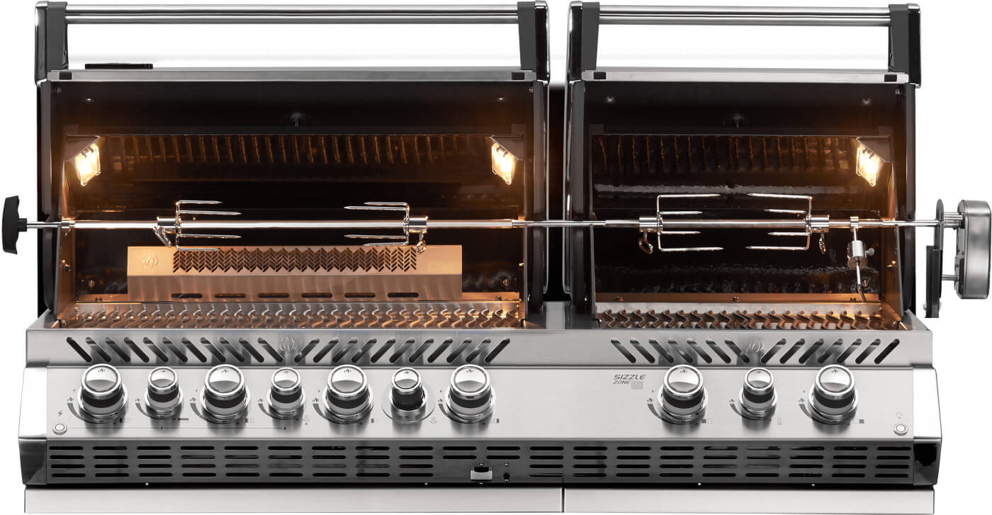 Built-in Prestige PRO 825 RBI | 6 Burner Gas Grill | Infrared Rear & Bottom Burners | WAVE Stainless Steel Grids | Caterbitz UK