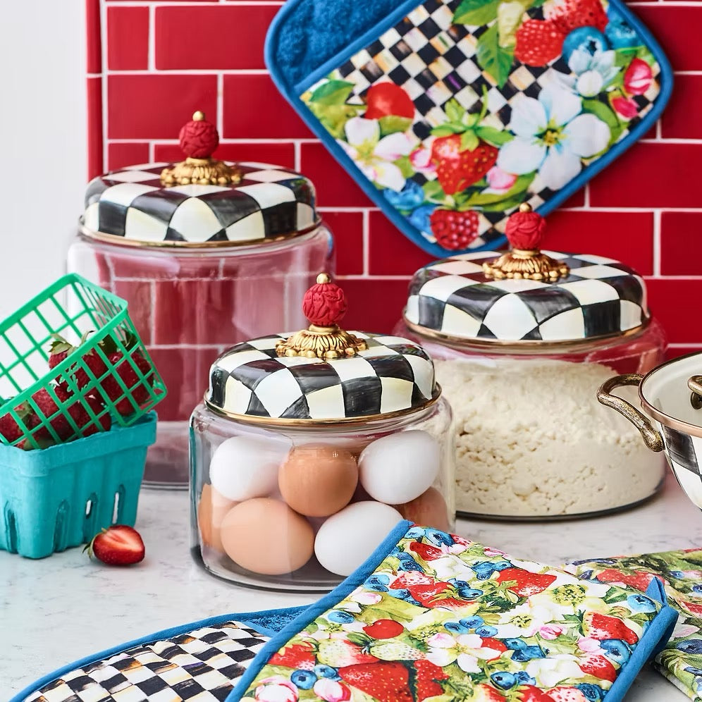Mackenzie-Childs Courtly Check Kitchen Large Canister