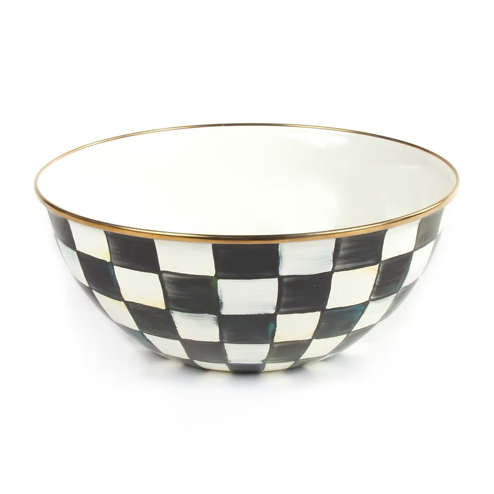 Mackenzie-Childs Courtly Check Enamel Large Everyday Bowl