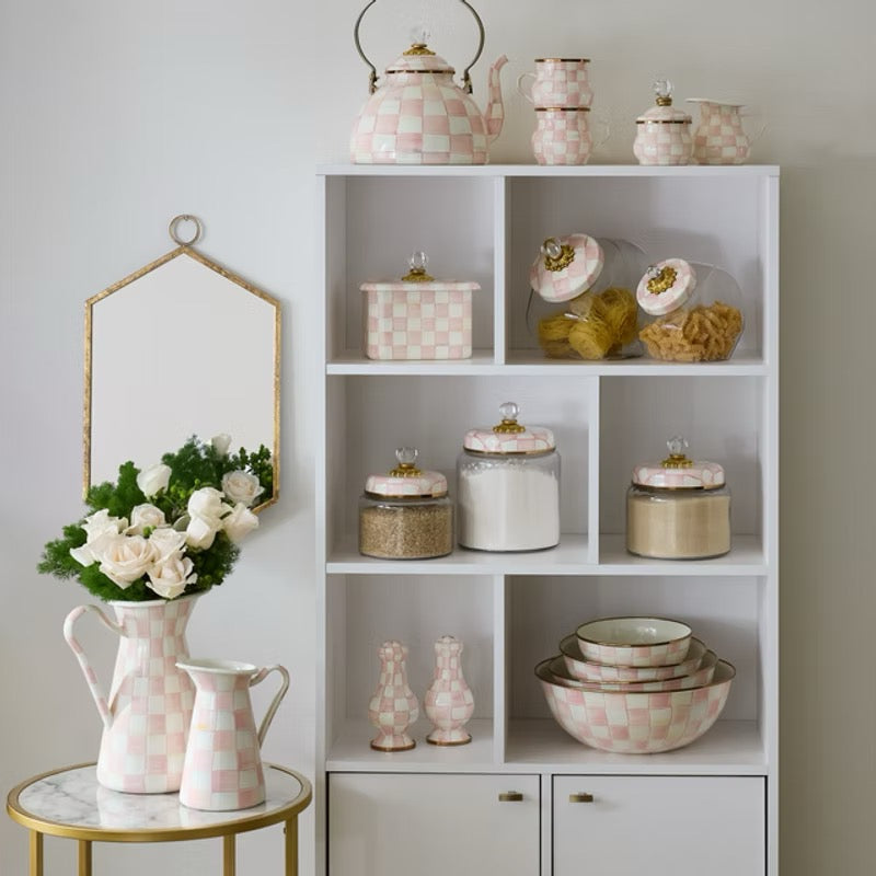 Mackenzie-Childs Rosy Check Kitchen Large Canister
