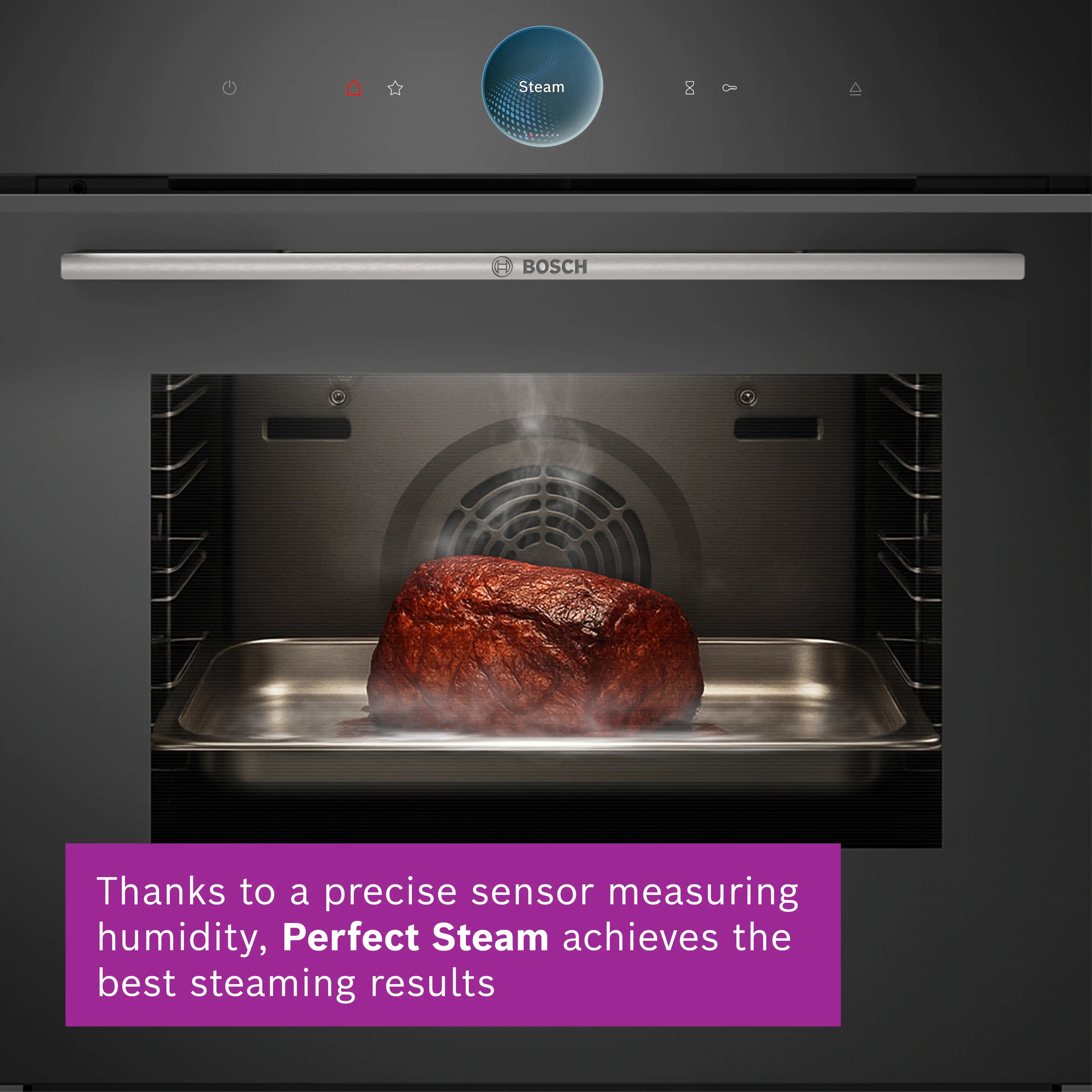 Bosch Series 8 Built-in oven with steam function 60 x 60 cm Black - HSG7364B1B