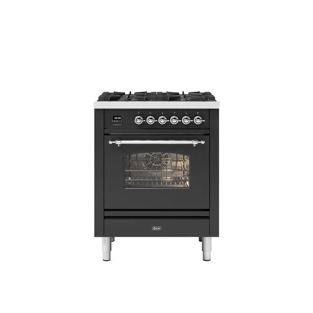 ILVE Milano 70cm Single 4 Burner Oven Dual Fuel - P07-NE3