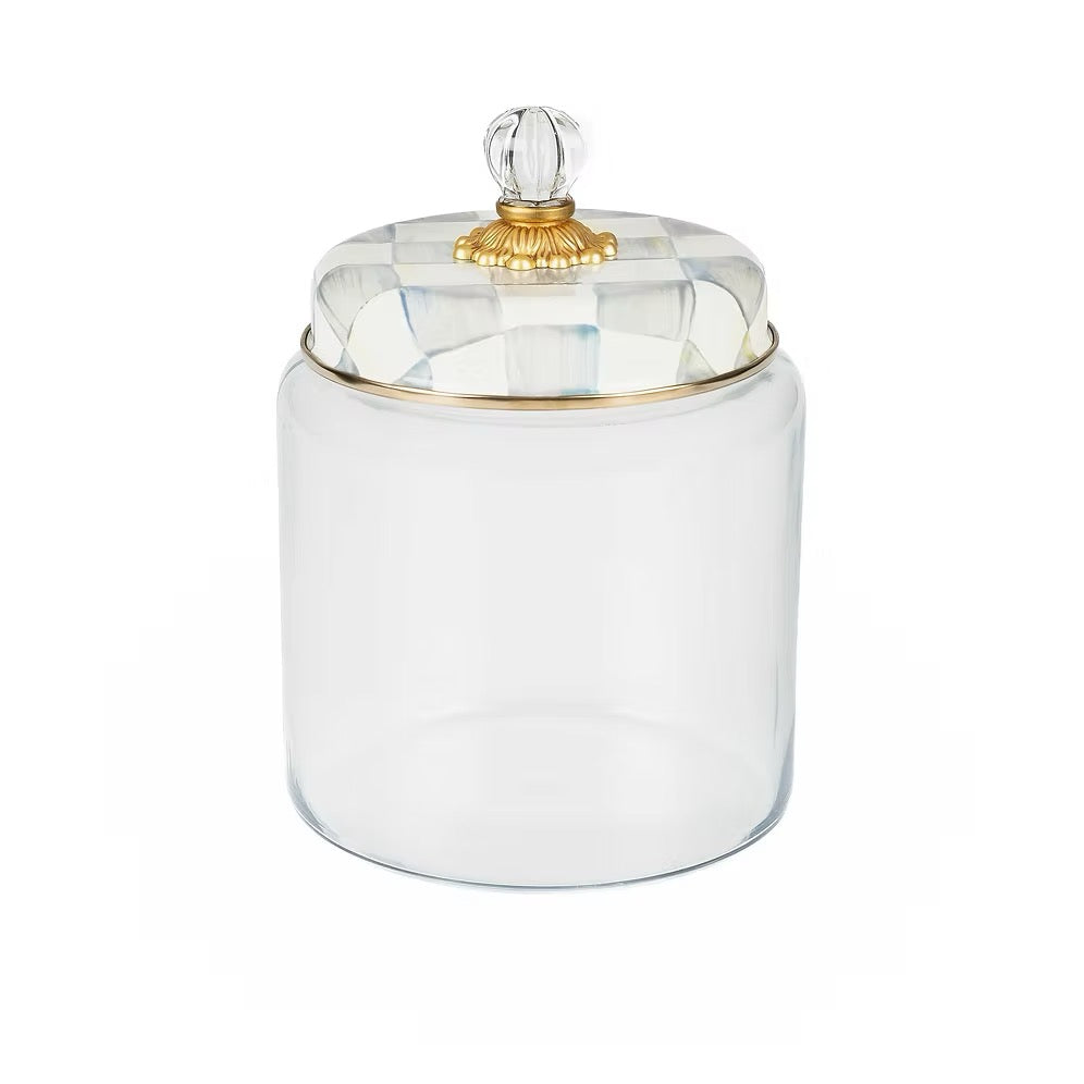 Mackenzie-Childs Sterling Check Kitchen Large Canister