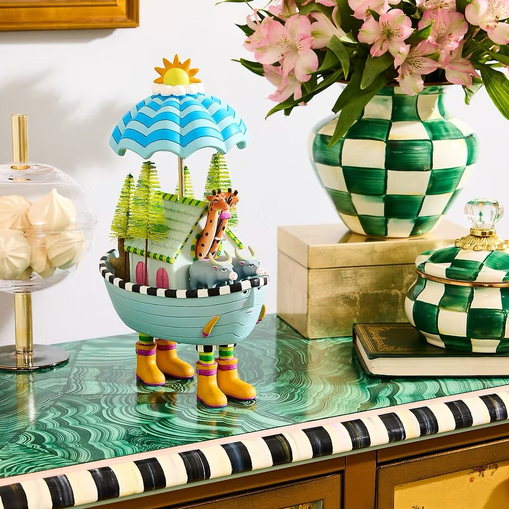 Mackenzie-Childs Emerald Check Squashed Pot