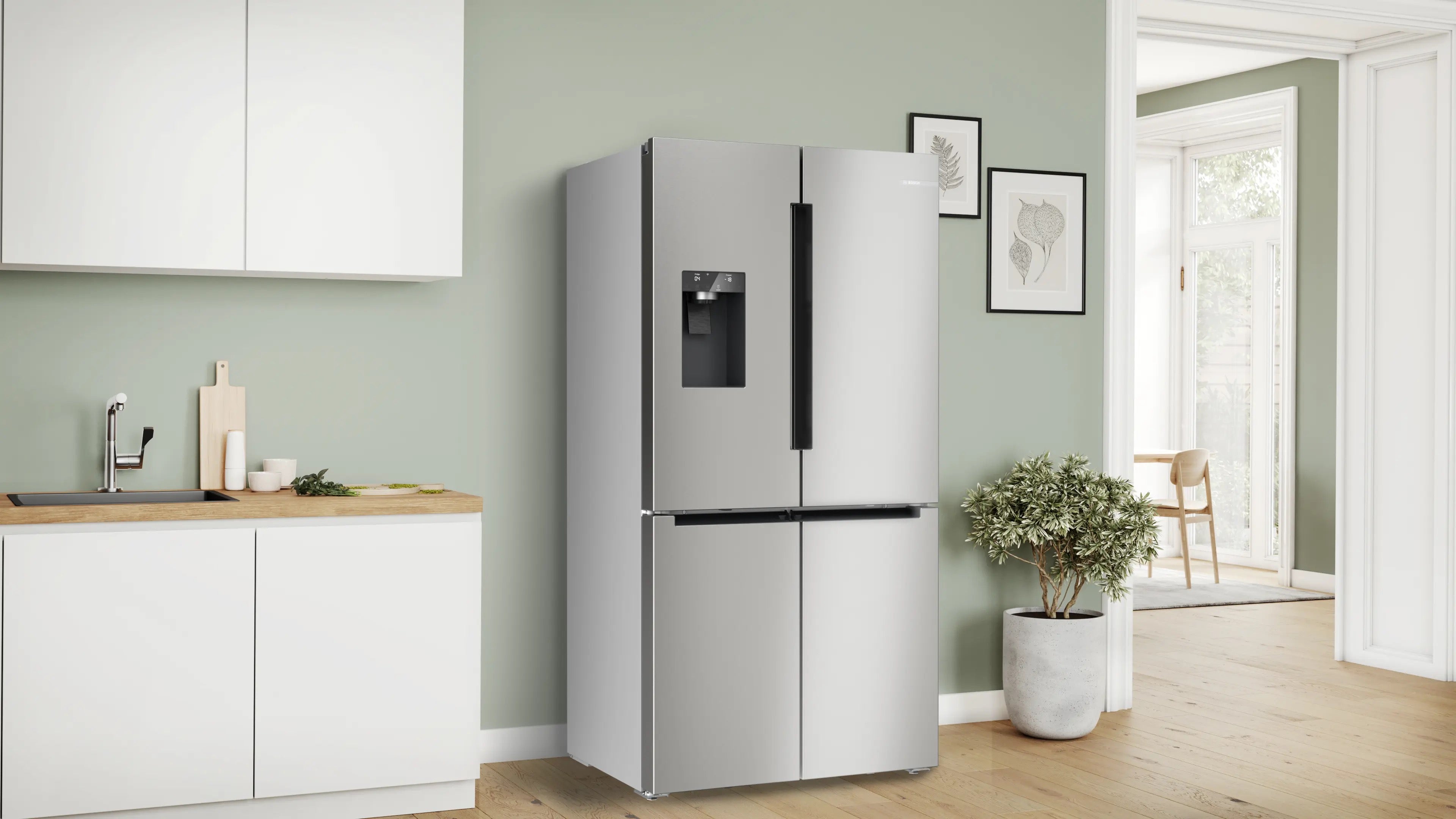 Bosch Series 6 Multi Door American Fridge Freezer 183 x 90.5 cm Stainless steel - KFI96APEAG