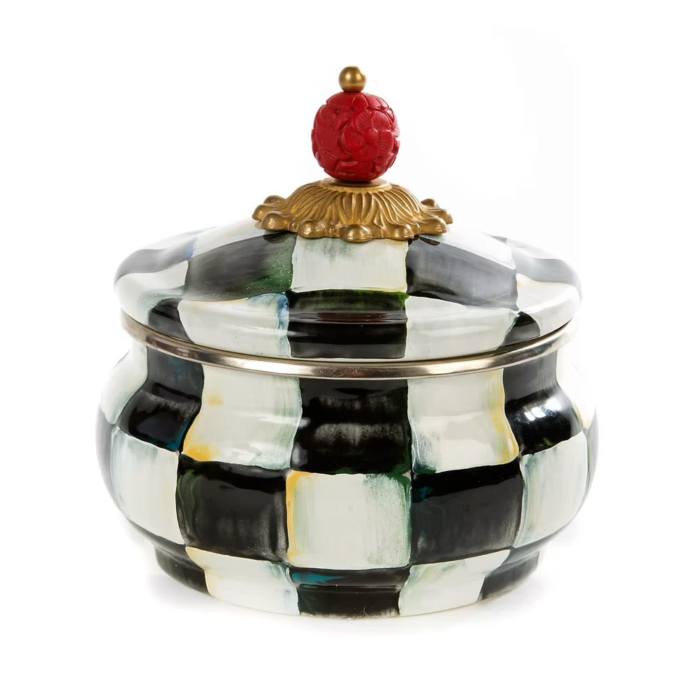 Mackenzie-Childs Courtly Check Squashed Pot