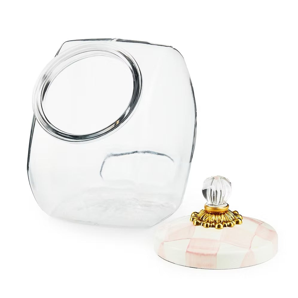 Mackenzie-Childs Cookie Jar With Rosy Check Enamel Lid