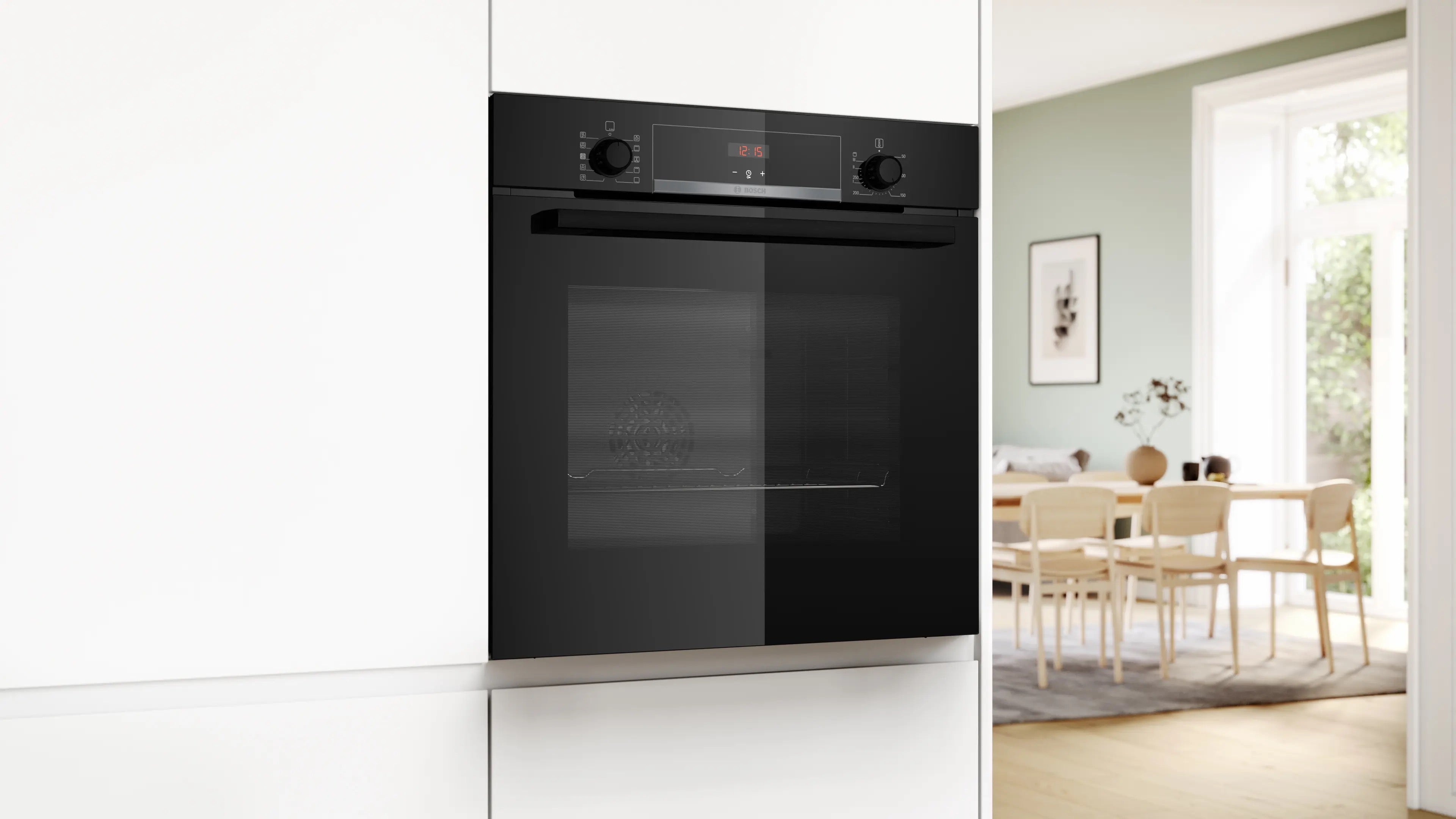 Bosch Series 4 Built-in oven with added steam function 60 x 60 cm Black - HQA534BB3B