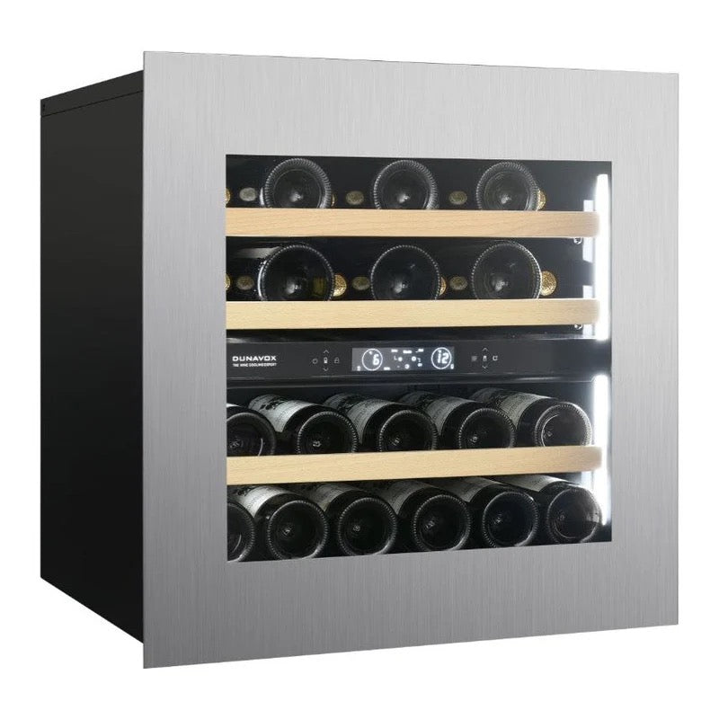 Dunavox Horizon - Dual Zone 25 Bottle - Integrated Wine Cooler - DVH-25.65DSS.TO