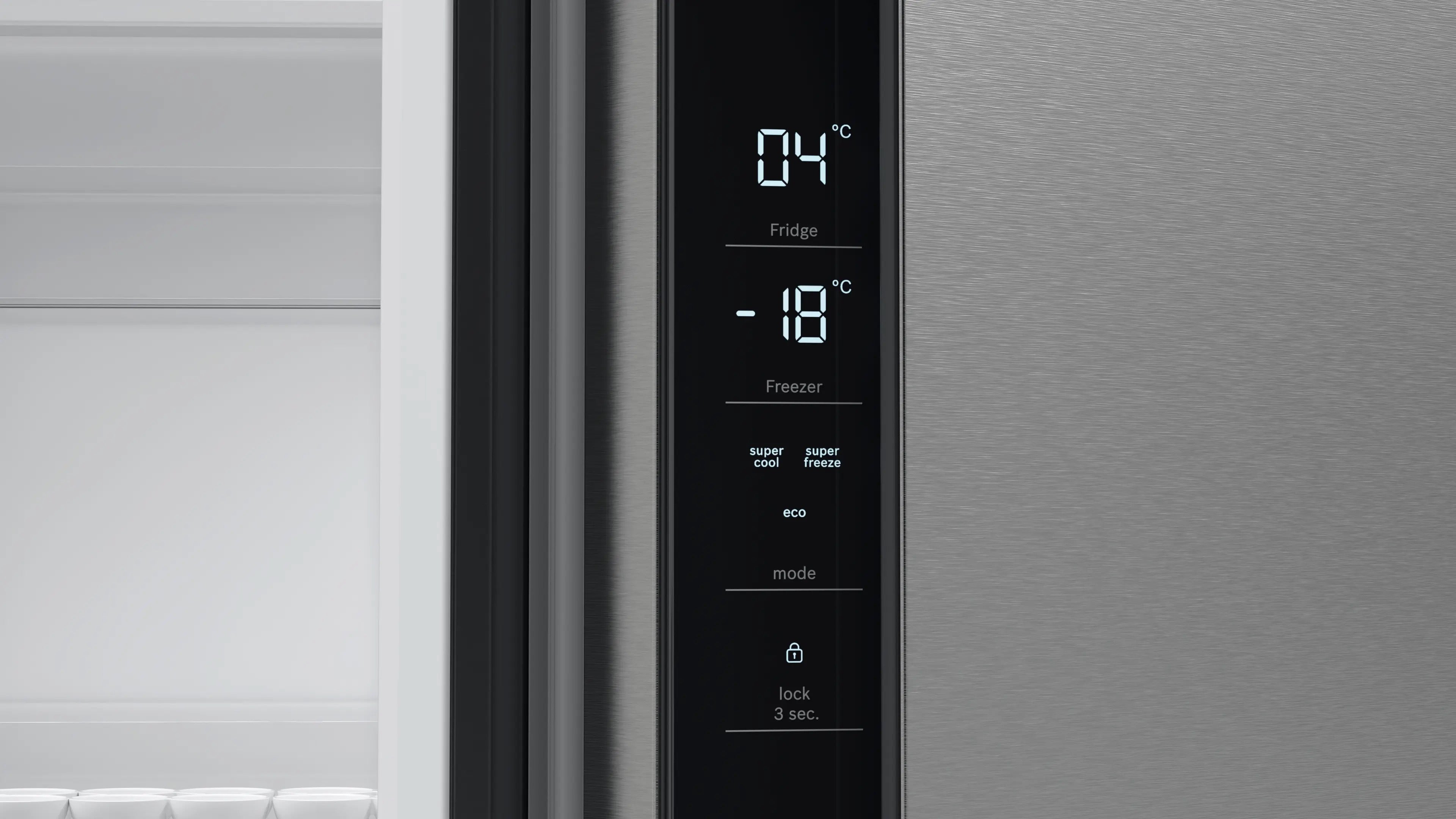 Bosch Series 4 Multi Door American Fridge Freezer 183 x 90.5 cm Stainless steel - KFN96VPEAG