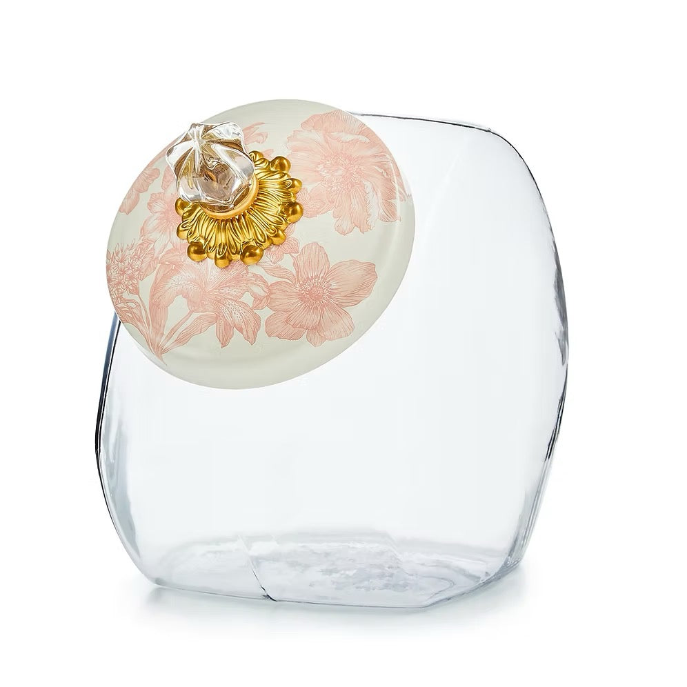 Mackenzie-Childs Cookie Jar With Rosy English Garden Lid