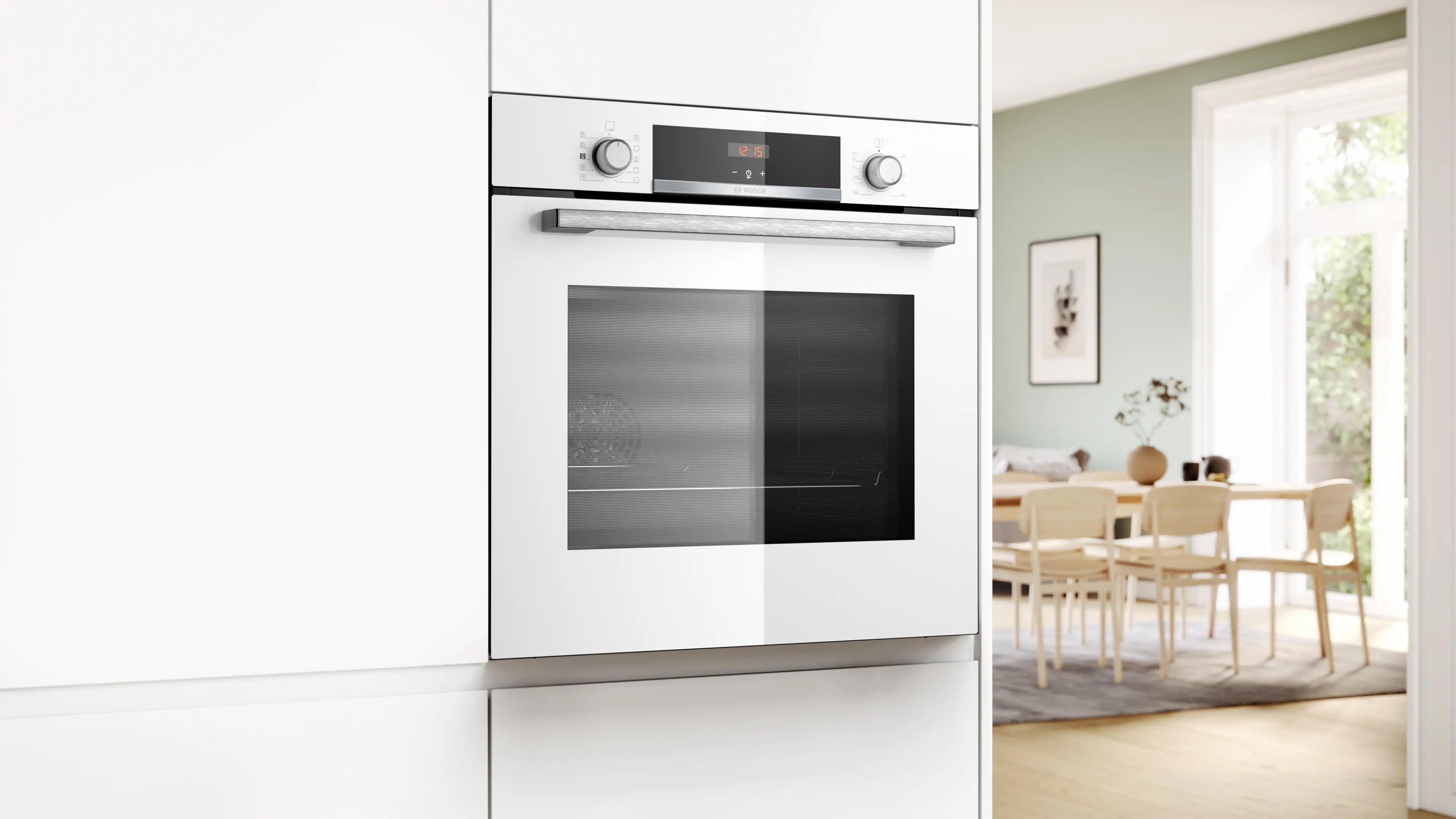Bosch Series 4 Built-in oven with added steam function 60 x 60 cm White - HQA534BW3B