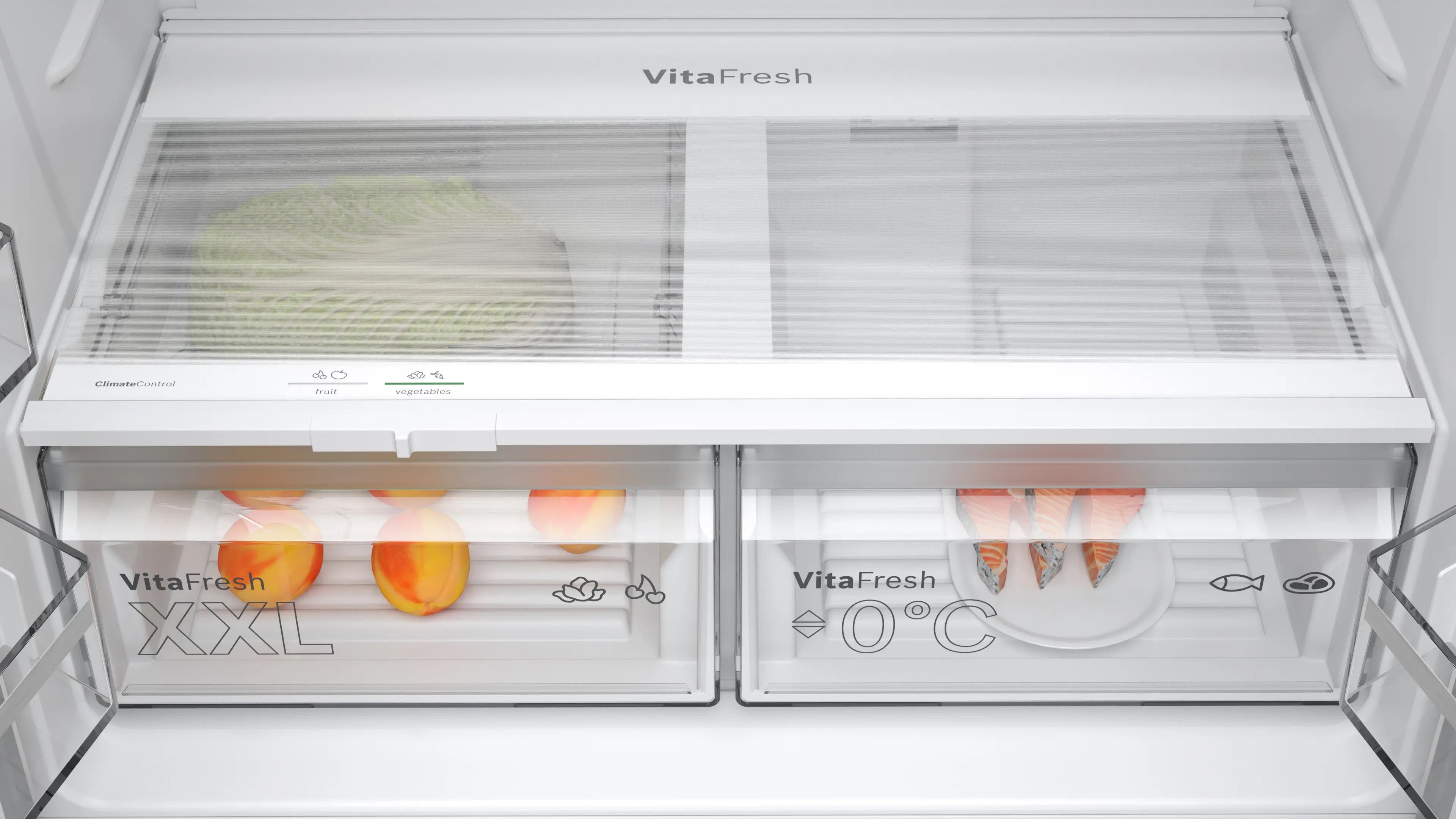 Bosch Series 4 Multi Door American Fridge Freezer 183 x 90.5 cm Stainless steel - KFN96VPEAG