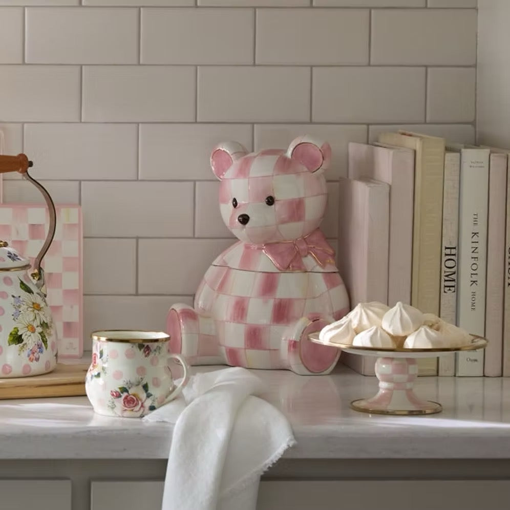Mackenzie-Childs Rosy Bear Cookie Jar