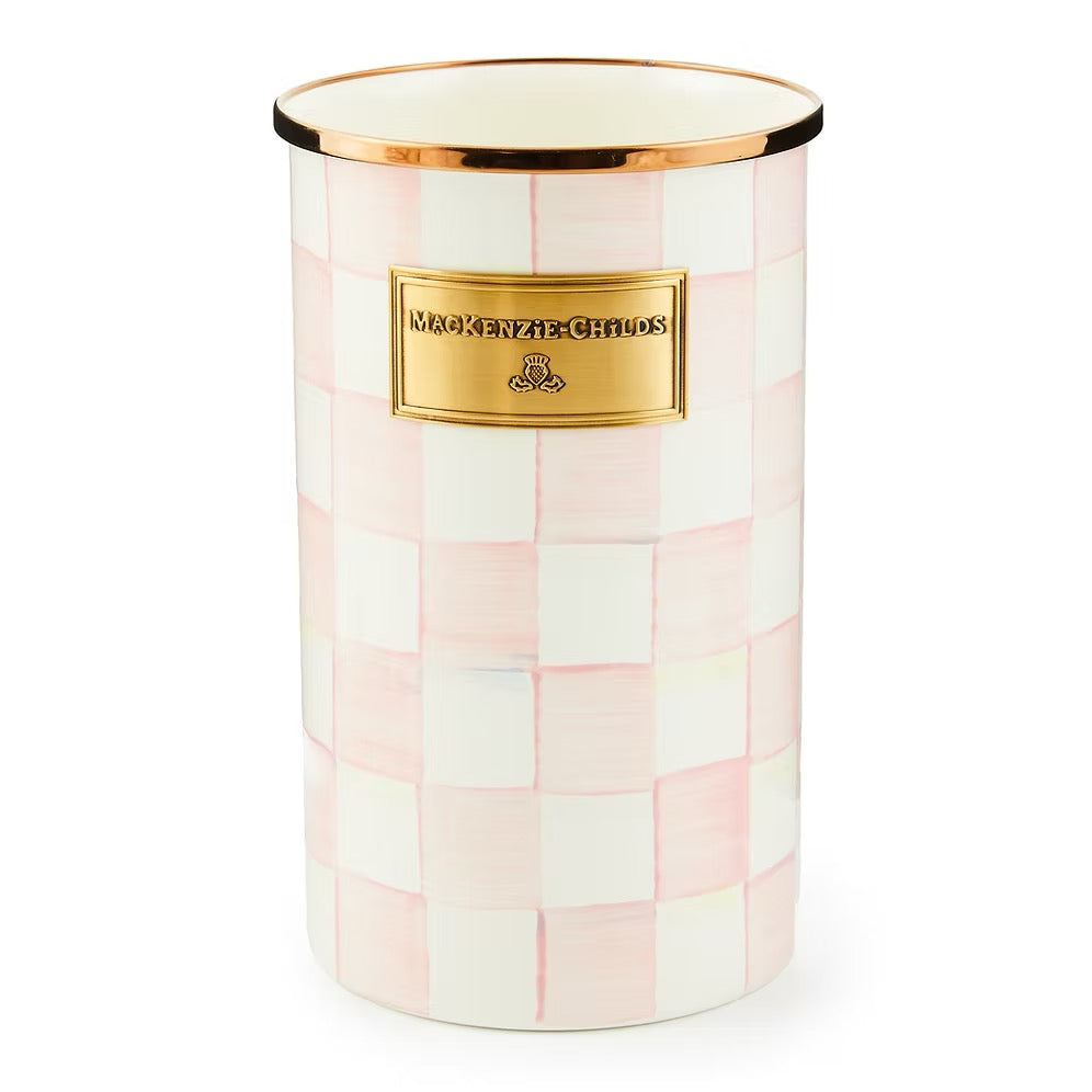 Mackenzie-Childs Rosy Check Enamel Utensil Holder